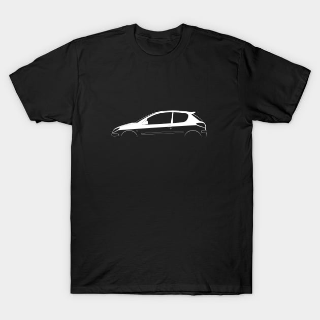 Peugeot 206 RC Silhouette T-Shirt by Car-Silhouettes